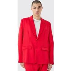 Punainen Puvut boohooMAN Oversized Single Breasted Blazer - Red