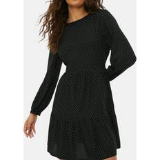 Firkantet Kjoler Dorothy Perkins Spotted Tiered Mini Dress - Black