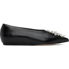 Transparent Low Shoes Simone Rocha Black Embellished Pointed Toe Ballerina Flats