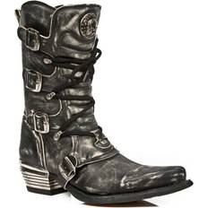 Gold - Men Boots New Rock Dallas Leather Boots M.7993-S3 - Grey