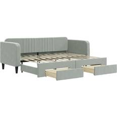 Indbyggede opbevaring Senge vidaXL Tagesbett 80 x 200 cm Hellgrau - Samt