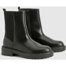 boohoo Wide Fit Ankle Detail Chelsea Boots - Black