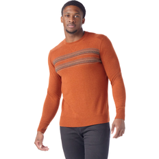 Men - Natural Sweaters Smartwool Sparwood Stripe Crew Sweater - Picante/Charcoal