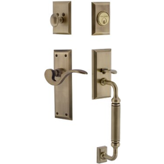 Door Handles Nostalgic Warehouse New York Plate C Grip Handleset 17.0 H x 2.5 W x 2.375 D