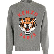 Kenzo Men Sweaters Kenzo Lucky Tiger Sweater - Gray