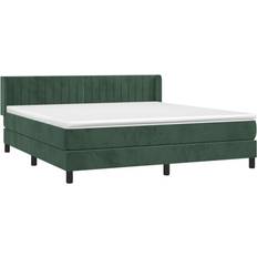 180cm Kontinentalsängar vidaXL Ramsäng Med Madrass Mörkgrön 180x200 cm Sammet Kontinentalsäng