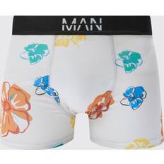 Beige - Boxer Miesten alusvaatteet boohooMAN Mens Stone Tropical Flower Print Boxers