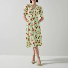 Clothing L.K. Bennett Gabbi Silk Midi Dress - Green