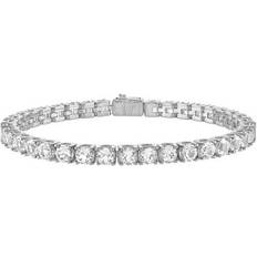 Jewelry Bulova White Topaz Sterling Silver Tennis Bracelet 5mm