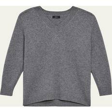 Theory Women Jumpers Theory Felted Wool-Cashmere V-Neck Sweater - LT Chrcl