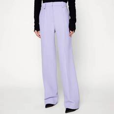 Clothing Victoria Beckham Lilac Wide Leg Wool Blend Trousers - Purple