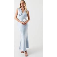 Blue - Evening Gowns Dresses Oasis Satin Open Back Detail Maxi Dress - Light Blue