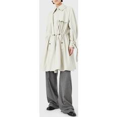 Emporio Armani Beige Coats Emporio Armani Cotton Blend Trench Coat - Beige