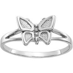 Jewelry 10K White Gold Butterfly Ring