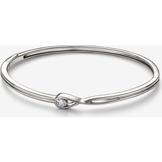Pandora White Gold Bracelets Pandora Infinite Lab-grown Diamond Bangle - Clear