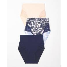 Blue - Women Girdles Soma 3-Pack Women's High-Waist Brief Panty - Navy Blue