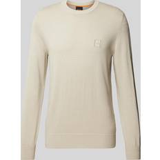 Beige - Sweatshirts Tröjor Boss Orange Crew-Neck Sweater - Cotton Cashmere