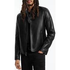 John Varvatos Black Zip Front Motor Cross Jacket