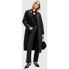 AllSaints Clothing AllSaints Aire Long Line Leather Coat - Black/Women