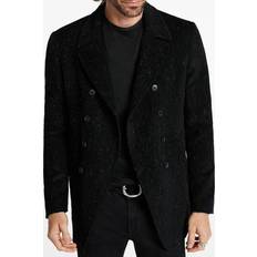 John Varvatos Double Breasted Wool Blend Peacoat - Black