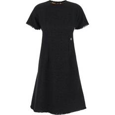 Dolce & Gabbana Black Dresses Dolce & Gabbana Midi Black Dress DG Logo