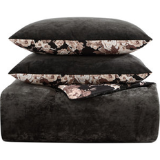 Betsey Johnson Solid Velvet Set King - Duvet Cover Gray, Black