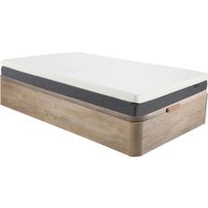 90cm Matelas en Polyéther Ysmée Set aus Bettgestell 90 x 190 cm - Naturfarben Hell Schaumstoffmatratze