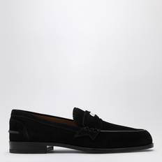 Suede Loafers Christian Louboutin Suede Penny Loafer - Black