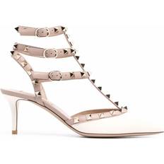 Valentino Shoes Valentino Rockstud Leather Pumps - White/Beige