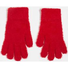 Red Gloves Accessorize Fluffy Super Stretch Gloves - Red