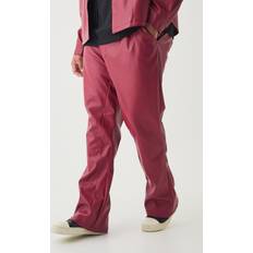 Punainen Farkut boohooMAN Mens Cherry Plus PU Slim Fit Flared Trousers