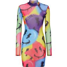 Philipp Plein Dresses Philipp Plein LS Smile Logo-Print Minidress - Women - Purple