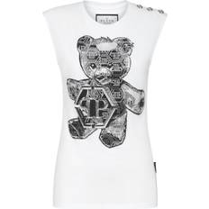 Philipp Plein Tank Tops Philipp Plein Crystal-Embellished Cotton Tank Top - White