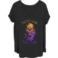 T-shirts Star Wars Plus Size Messy Hair Chewbacca V-Neck Tee