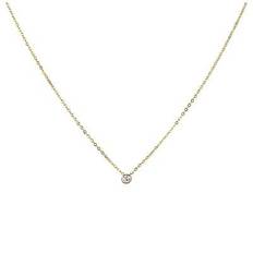 Jewellerybox 9ct gold rubover 0.03ct diamond 16 inch necklace