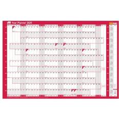 Office Supplies SASCO 2025 Original Year Wall Planner 915W x 610mmH Pack of 10