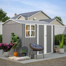 Birchtree 8X6FT Garden Shed Grey (Building Area )