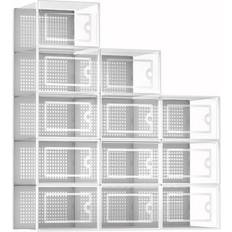 B&Q Hallway Furniture & Accessories B&Q 12 x Storage Boxes Clear Transparent Shoe Organizer Shoe Rack