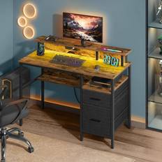 Songmics Tables Songmics Vasagle Corner With Led Lighting Writing Desk