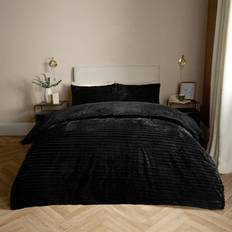 OHS Faux Fur Set - Superking Duvet Cover Black