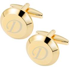 Cufflinks GWD Cufflinks for Men Stainless Steel Golden Initial Cuff Links Alphabet Letter A-Z Groom Father Gift (Gold D)