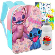 School Bags Disney Lilo and Stitch School Backpack Set For Kids Bundle with 15" Stitch & Angel Ohana Backpack, Tattoos & More Stitch School Supplies For Girls