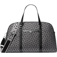 Weekend Bags Michael Kors Jet Set Travel Extra Large Metallic Logo Jacquard Weekender Bag - Black/Silver