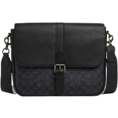 Coach Warner Messenger Bag In Signature Canvas - Gunmetal/Charcoal/Black