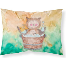 Brown Pillow Cases Caroline's Treasures Owl Bathing Watercolor Printed Pillowcase 250 Thread Pillow Case White, Yellow, Brown, Orange, Green
