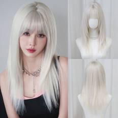 Silver Extensions & Wigs Shein Layered Silver Wig Long Straight Hair Inch cm