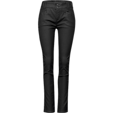 Women's Slim Fit Coated Pants - Black