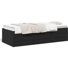 vidaXL Daybed Med Skuffer Uden Madras 75x190 cm Sort