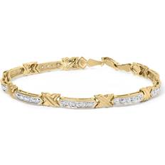 Jewelry Haus of Brilliance 10K Yellow Gold 1/2 Cttw Diamond X-Link 7" Bracelet (I-J Color, I1-I2 Clarity)