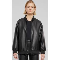 Man - Viscose Outerwear Urban Classics Ladies Synthetic Leather Bomber Jacket - Black